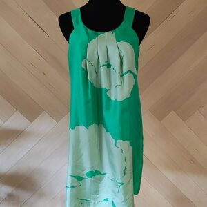 Tibi green silk mini dress